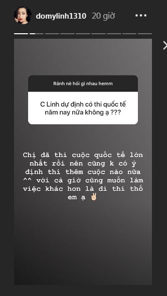 Đỗ Mỹ Linh không có ý định thi thêm cuộc thi nhan sắc Quốc tế nào nữa.    