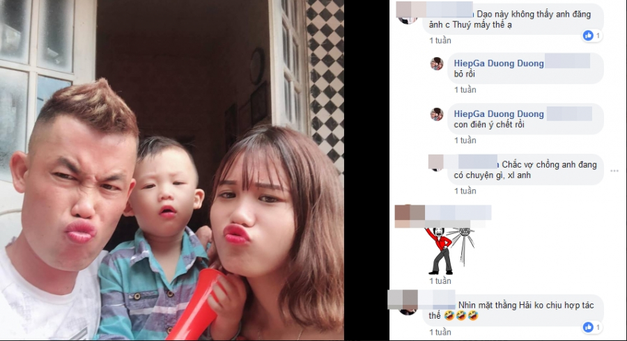 Mới đây, nam diễn viên Hiệp Gà cập nhật khoảnh khắc 3 bố con làm ảnh đại diện trên trang cá nhân Facebook. Một người đã thắc mắc: 