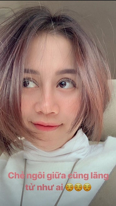 An Nguy để đầu bổ luống và tự nhận mình lãng tử như đàn ông.