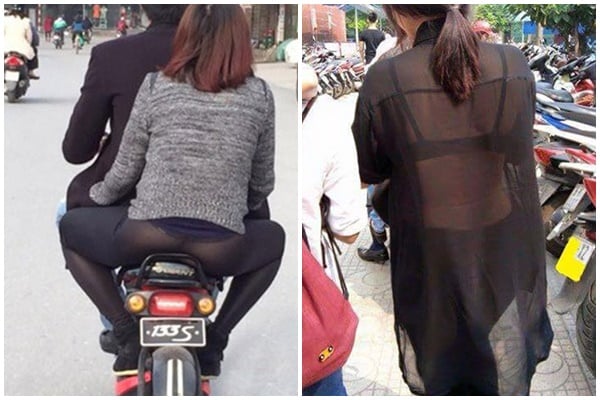 Những chiếc quần, áo xuyên thấu khiến mọi người ái ngại.