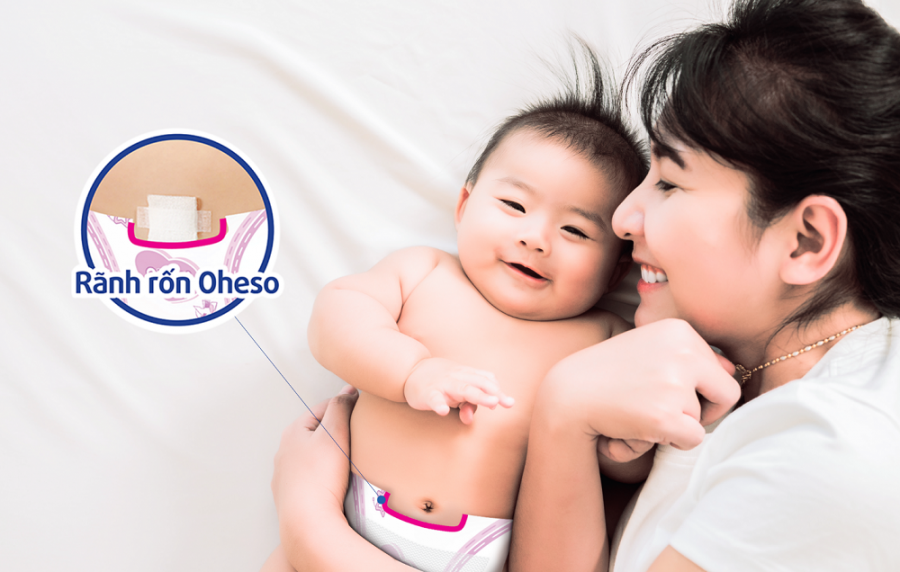 Tã có thiết kế rãnh rốn Oheso giúp mẹ bảo vệ con từ những điều nhỏ nhất!