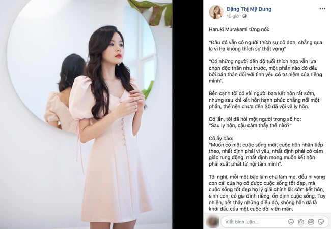 Midu chia sẻ dòng trạng thái ẩn ý về tình yêu.    