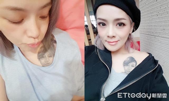 Cô gái xăm hình bạn trai quá cố lên ngực trái.