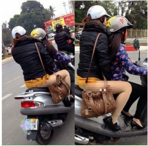 Cô gái ra đường với phong cách thời trang phản cảm.