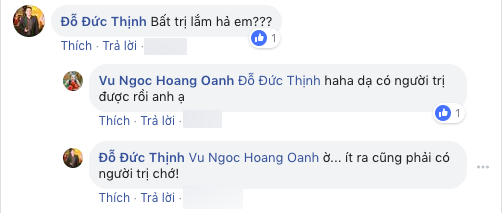 Tâm sự với đàn anh, Hoàng Oanh thừa nhận cô đã tìm được người trị mình.    