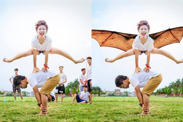 Cô gái được thêm đôi cánh bất đắc dĩ.