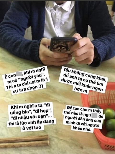 Cô bồ công khai nói kháy bạn gái người tình. Ảnh: HKN
