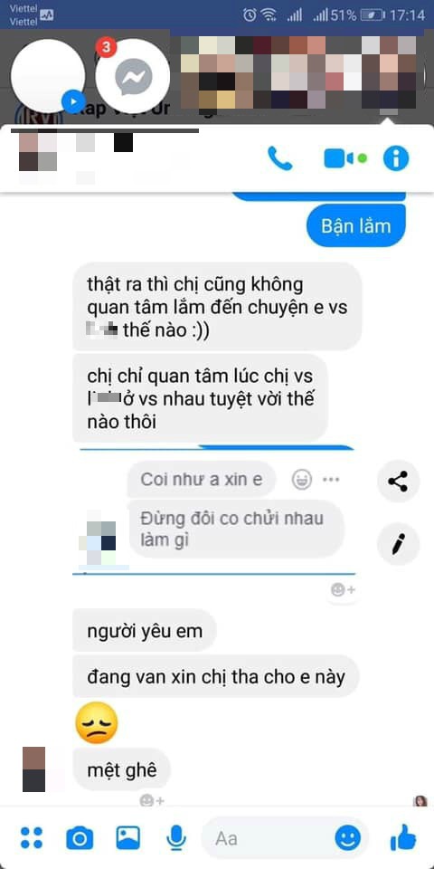 Cô bồ tuyên bố không quan tâm đến chuyện của hai người, chỉ cần bản thân vui vẻ là được!