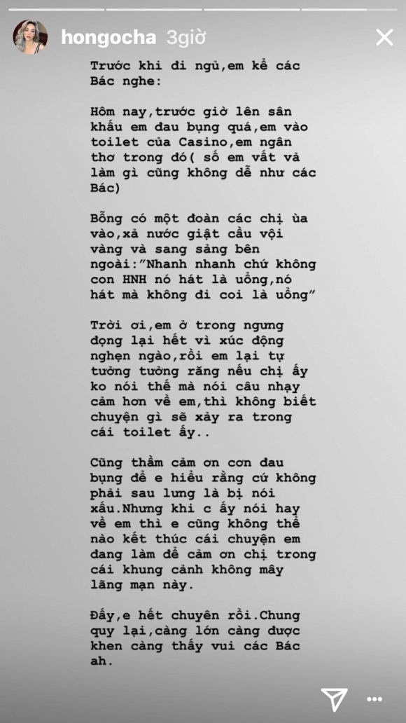 Vẻ ngoài sang chảnh của Hồ Ngọc Hà khiến ai cũng nghĩ cô rất lạnh lùng và khó gần. Thế nhưng, câu chuyện mà Hà hồ vừa chia sẻ trên instagram cá nhân mới hiểu 