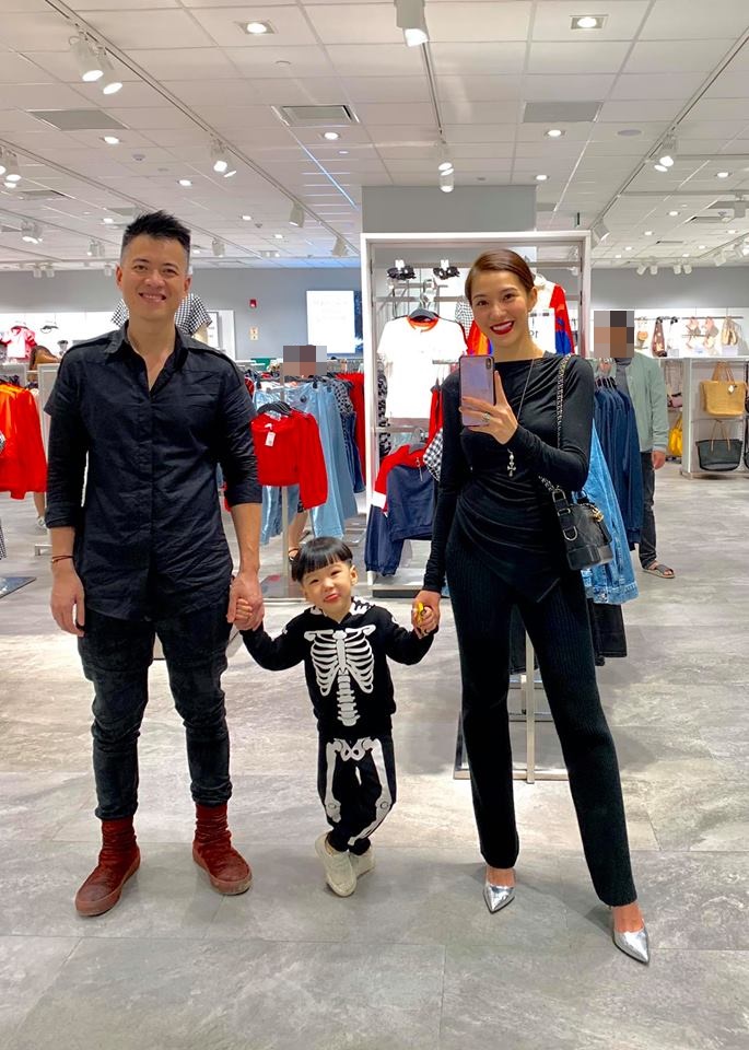 Lưu Đê Li hạnh phúc bên chồng con.    