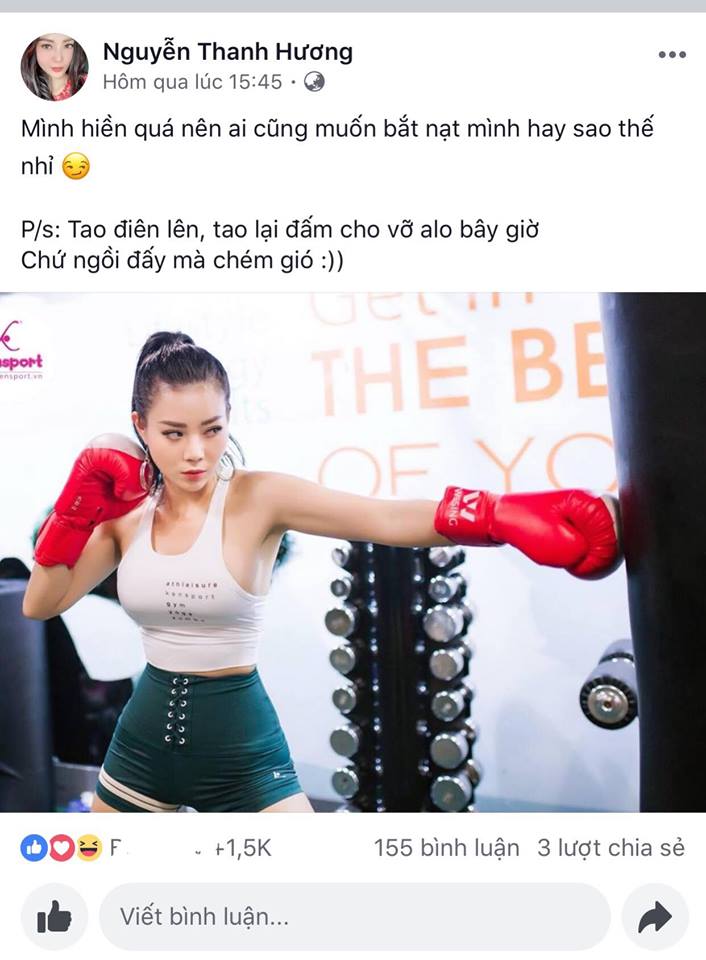 Nữ diễn viên Thanh Hương lại tiếp tục gắt trên trang cá nhân sau khi bị Vũ Duy Khánh tuyên bố không nhìn mặt.