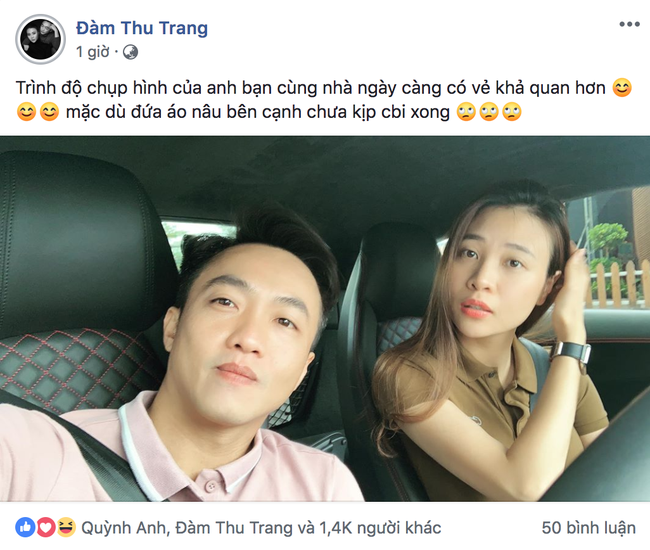 Khoảnh khắc cuối tuần của Đàm Thu Trang và Cường Đô La.    