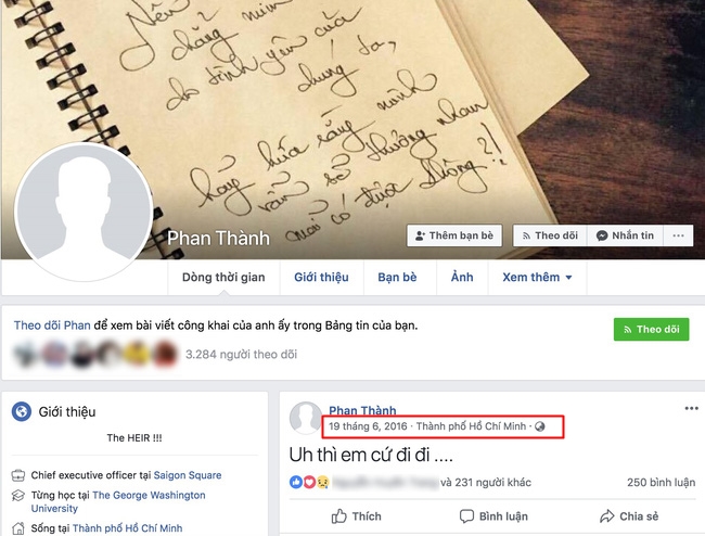 Phan Thành bị cho là đau khổ vì tình khi khóa tài khoản Facebook giữa ồn ào tình cũ có người yêu mới.
