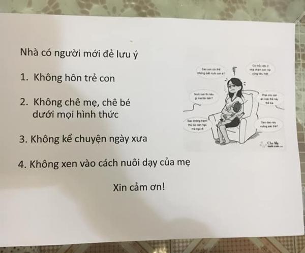 Bản quy tắc khi thăm bà đẻ đang được cộng đồng mạng ủng hộ ầm ầm