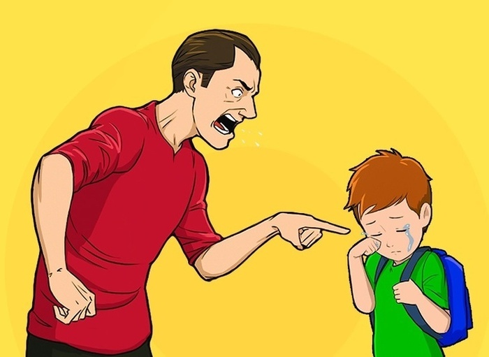 Không nên quát mắng con