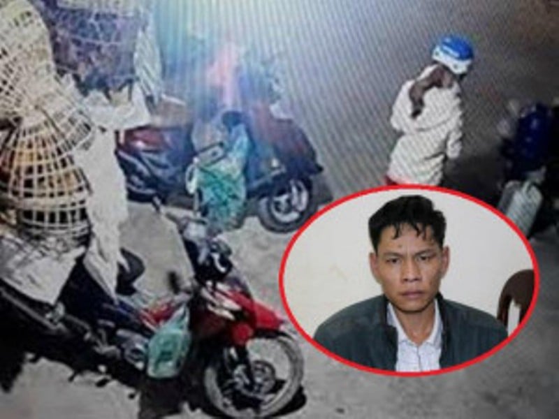 Hình ảnh cuối cùng của nữ sinh Cao Mỹ D. khi đi giao gà vào chiều 30 Tết (ảnh lớn) và đối tượng Vì Văn Toán (ảnh nhỏ).