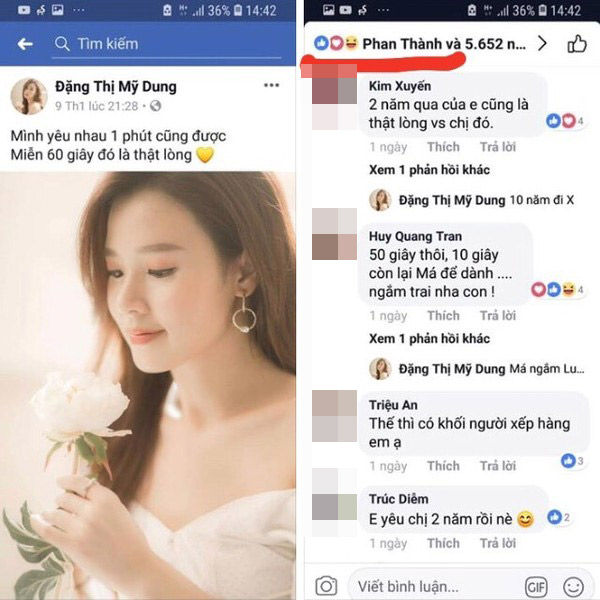 Phan Thành like ảnh tình cũ Midu trước đó.    