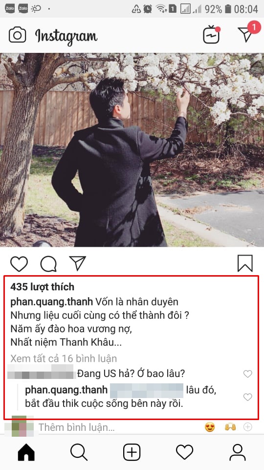 Chia sẻ mới đây của Phan Thành.    