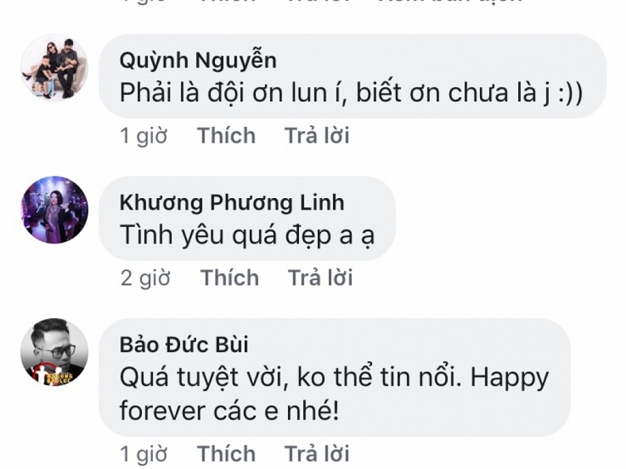 Những lời chúc phúc từ bạn bè và fan hâm mộ.    