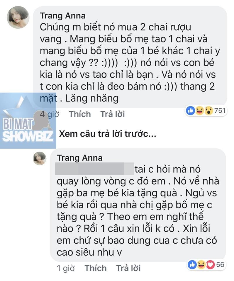 Trang Anna công khai Trần Nghĩa ngoại tình với một cô gái khác.    