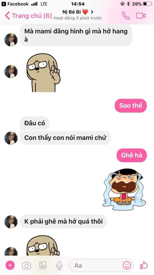 Đoạn hội thoại giữa hai mẹ con