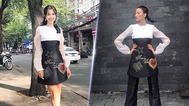 Diện chung một mẫu váy nhưng Hoàng Thùy lại mang đến hình ảnh tinh tế hơn khi diện quần tây ống suông sắc đen cùng Shbet123 Link Vào ShBet Mới Nhất tết sành điệu.