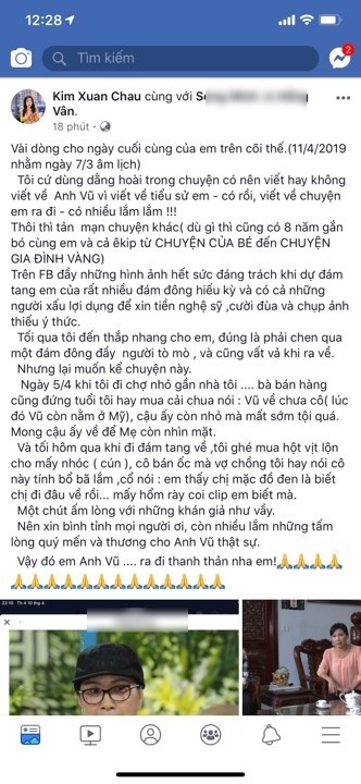 NSƯT Kim Xuân vô cùng bức xúc trước hành vi của người dân và các youtuber trong đám tang của cố nghệ sĩ Anh Vũ.