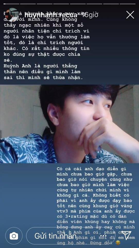 Nam diễn viên nhanh chóng đáp lại đạo diễn chỉ trích mình.