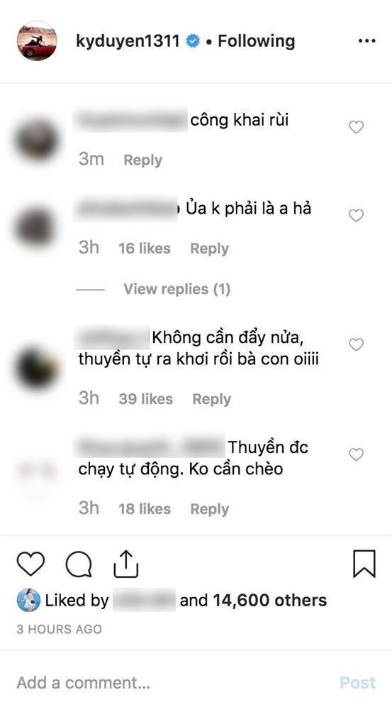 Người hâm mộ cặp đôi tỏ ra thích thú trước những lời mật ngọt Kỳ Duyên dành cho Minh Triệu.    