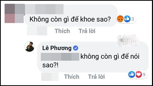 Tài khoản mạng vô duyên vô cớ đả kích hình ảnh bụng bầu của Lê Phương.    