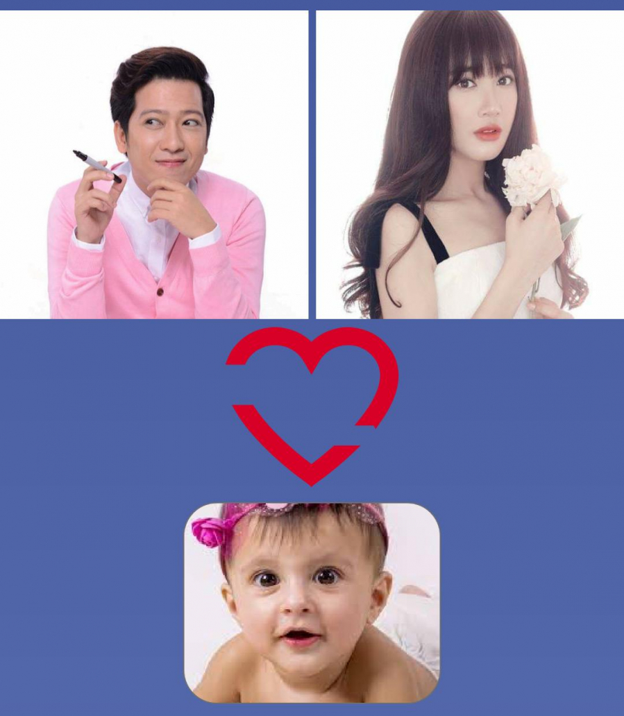 Một trò ghép ảnh của người hâm mộ muốn tìm ra khuôn mặt em bé con Nhã Phương - Trường Giang