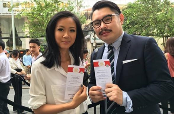 Suboi và bạn trai trong sự kiện gặp gỡ cựu Tổng thống Barack Obama ở TP.HCM.  