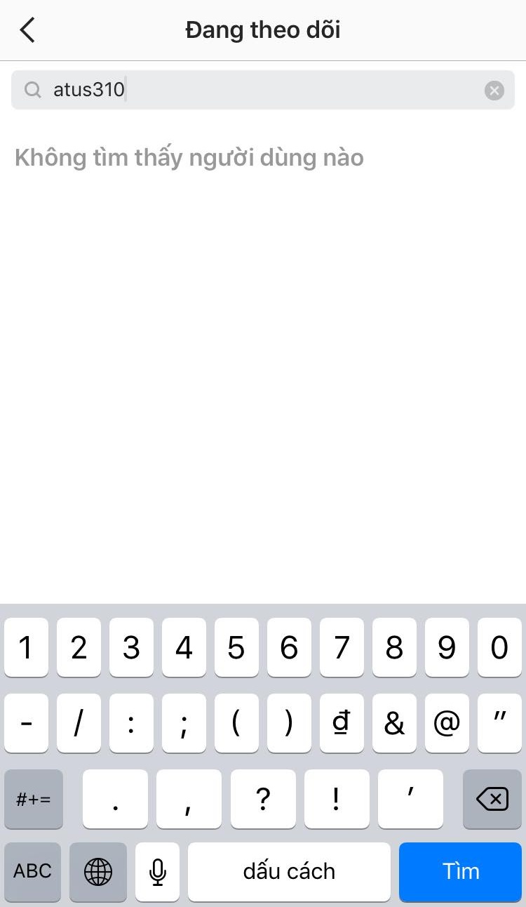 Không tìm thấy tài khoản của Anh Tú trong danh sách theo dõi trên Instagram Diệu Nhi.    