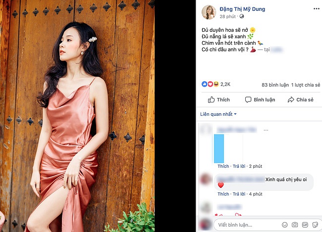 Midu cũng đăng một bức hình cực xinh đẹp của mình kèm theo một bài thơ tình.    