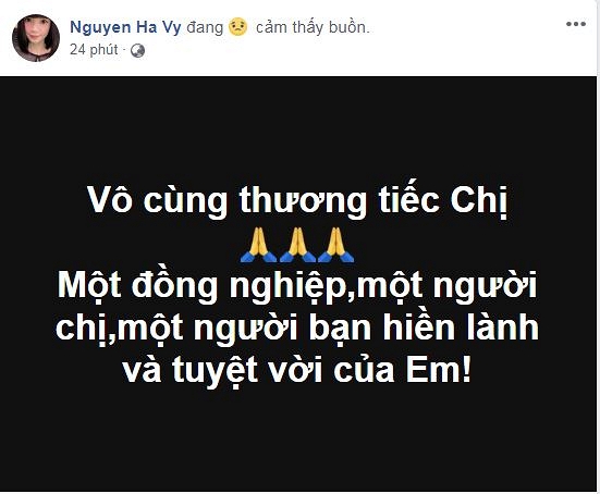 Siêu mẫu Hạ Vy thương tiếc khi cựu người mẫu Như Hương qua đời.    