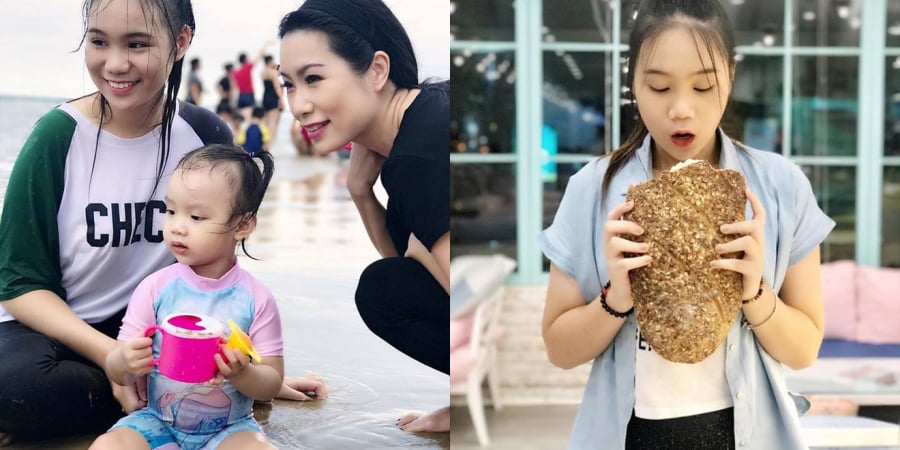 Khánh Ngân càng lớn càng xinh gái, cô bé 15 tuổi nay đã thành thiếu nữ xinh đẹp không kém cạnh người mẹ nổi tiếng. Trịnh Kim Chi cho biết con gái thích học ngành quản trị kinh doanh đồng thời muốn theo đuổi nghệ thuật.    