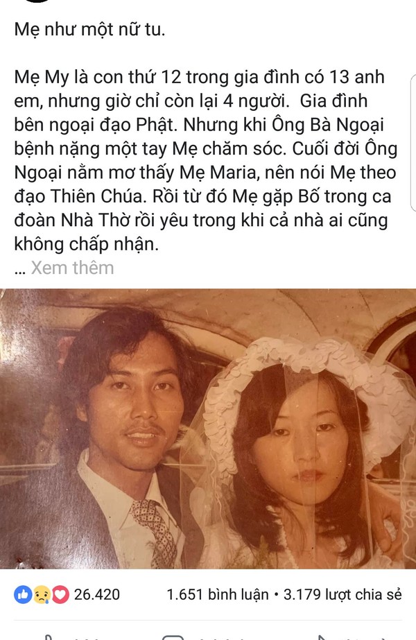 Chia sẻ về người mẹ của nữ diễn viên khiến dân tình cảm động.  