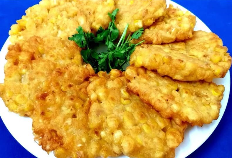 Món bánh ngô ngon mắt trên mạng.