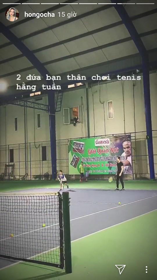 Kim Lý cùng Subeo chơi thể thao