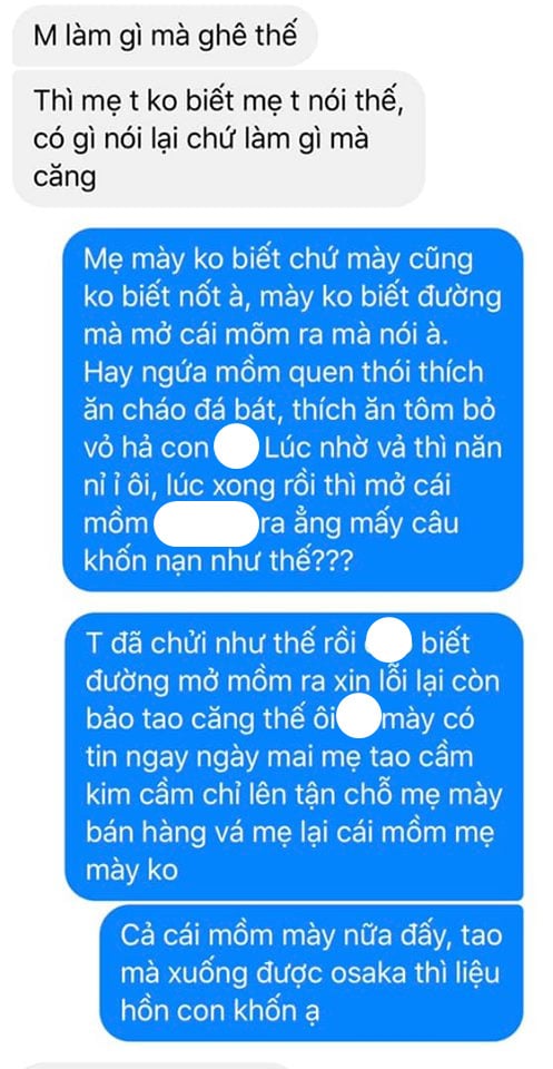 Mẩu đối thoại gây bức xúc của hai người.