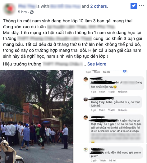 Thông tin đăng tải trên mạng xã hội.