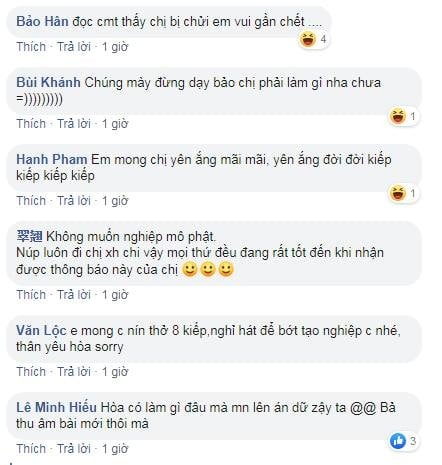 Phản ứng đáng sợ từ phía cộng đồng mạng đối với thông báo trở lại của Hòa Minzy.    