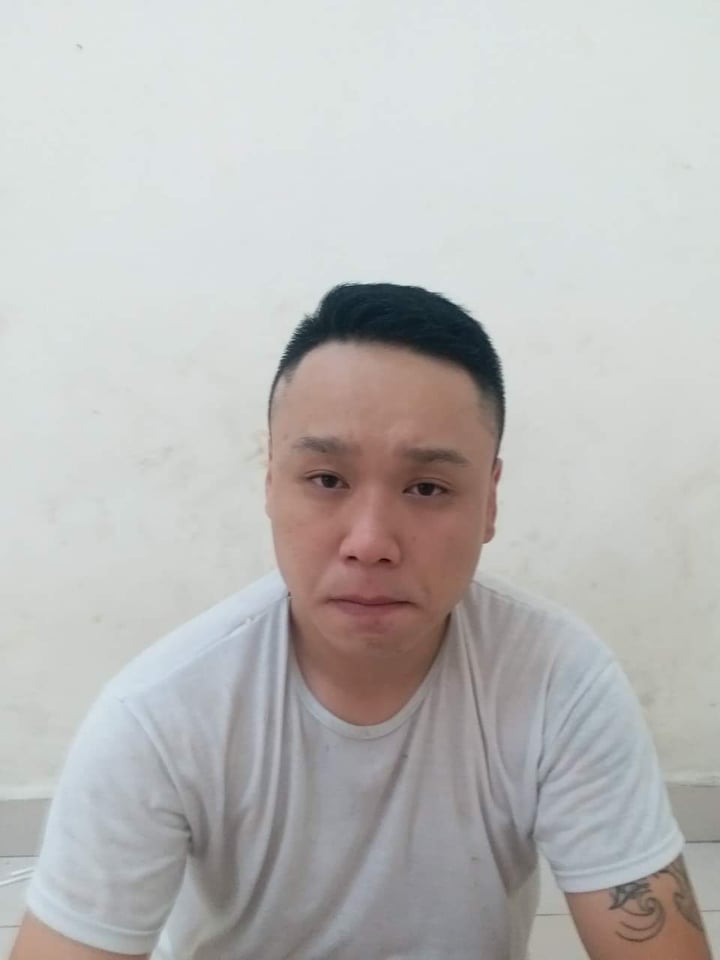 Tạ Khắc Huy tại cơ quan công an. Ảnh: DV