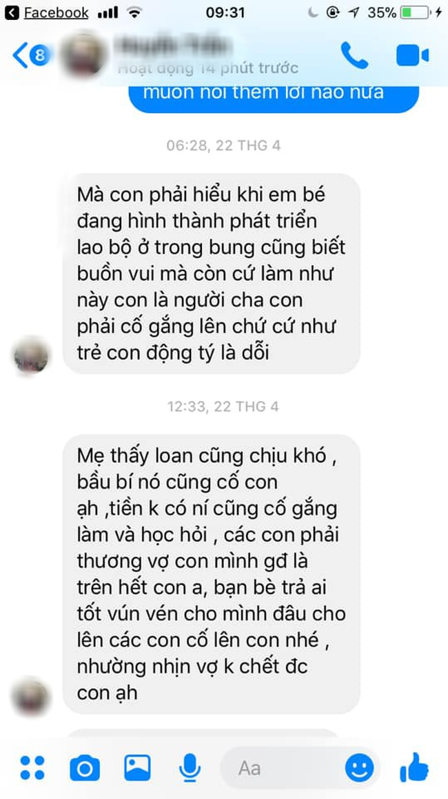 Người mẹ đưa ra những lời khuyên rất thấu tình đạt lý.