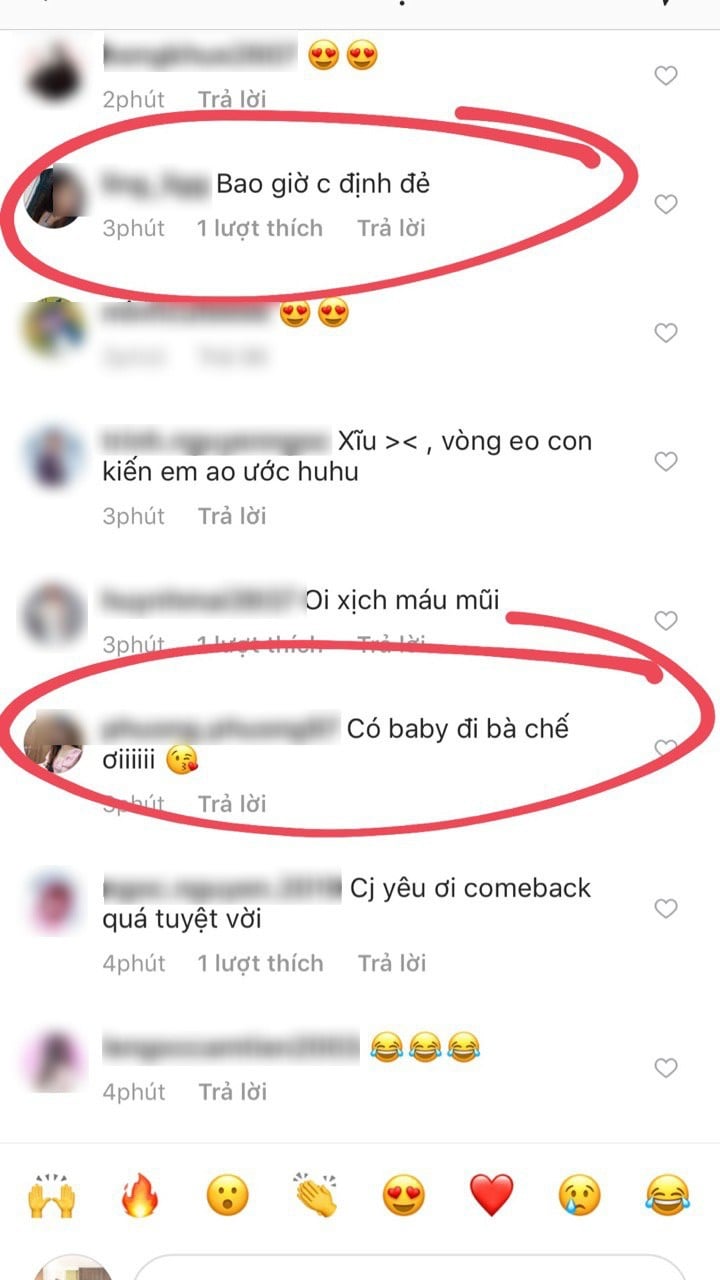 Nhiều người hâm mộ dồn vào hỏi chuyện sinh con của thần tượng.    