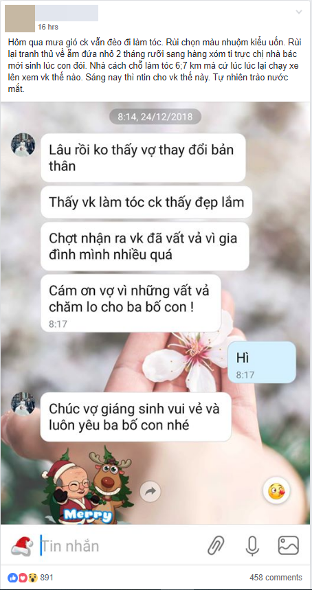 Câu chuyện được chia sẻ lên mạng xã hội.