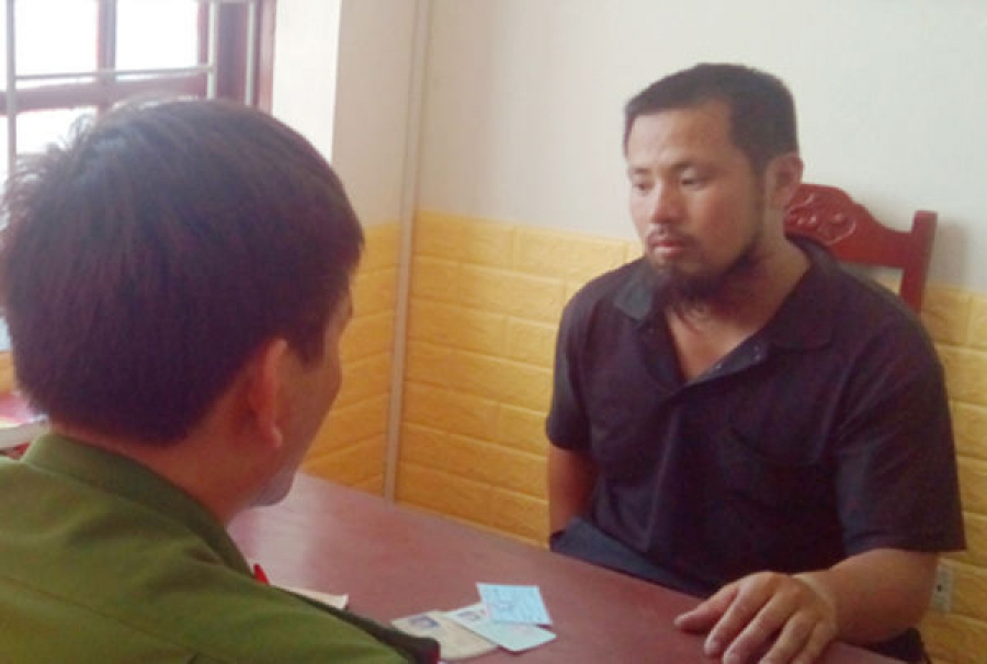 Đối tượng Hợp tại cơ quan điều tra. Ảnh: Báo CAND