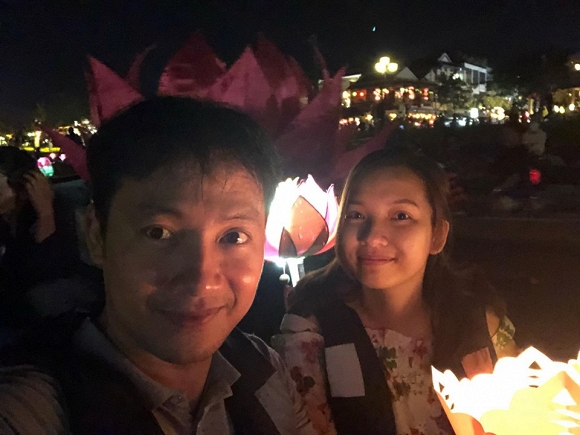 Bà xã Tiến Đạt tăng cân khi mang bầu ở những tháng đầu thai kỳ.  