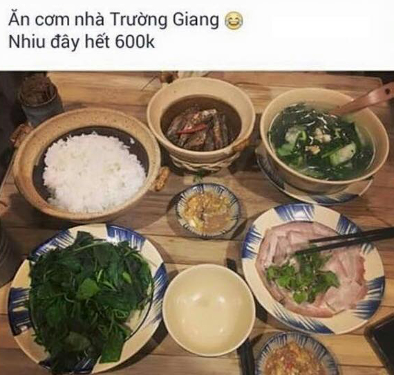 Thông tin khách hàng phản ánh về nhà hàng của Trường Giang.    