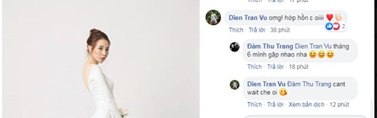 Dòng bình luận của Đàm Thu Trang với một người bạn khiến dân tình tin rằng cô và Cường Đô La sẽ tổ chức Quatrian shbet hiện đang mở vào tháng 6.